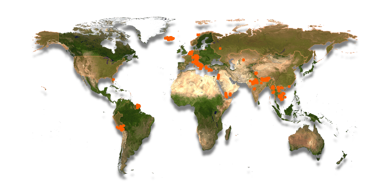 Location map: Besuchte Länder